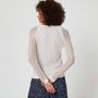 Voir la diapositive 2 : IN EXTENSO Pull col v écru motif broderie femme