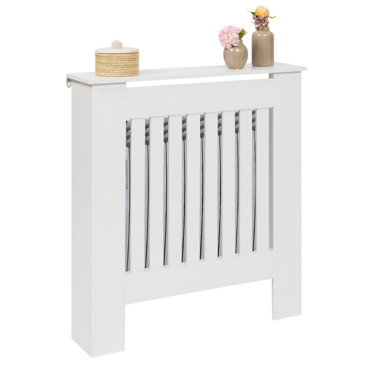 ID MARKET Etagère murale pour radiateur - cache radiateur blanc