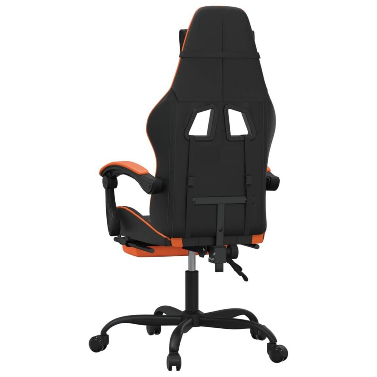 VIDAXL Chaise de jeu avec repose-pied Noir et orange Similicuir