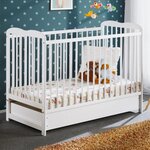 Paris Prix Lit Bébé & Tiroir  Ala  60x120cm Blanc Mat