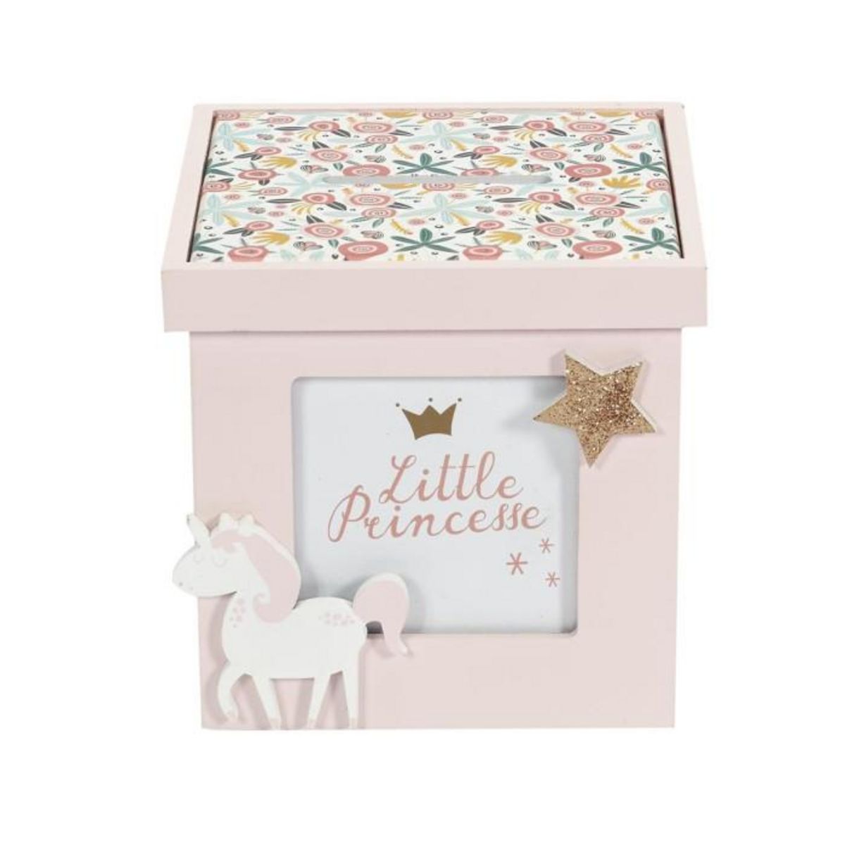 Paris Prix Tirelire Déco en Bois  Cube  11cm Rose