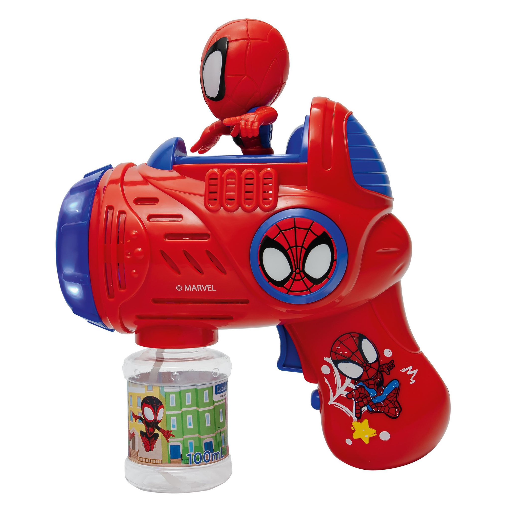 Lexibook Pistolet à Bulles Spidey avec effets lumineux et sonores