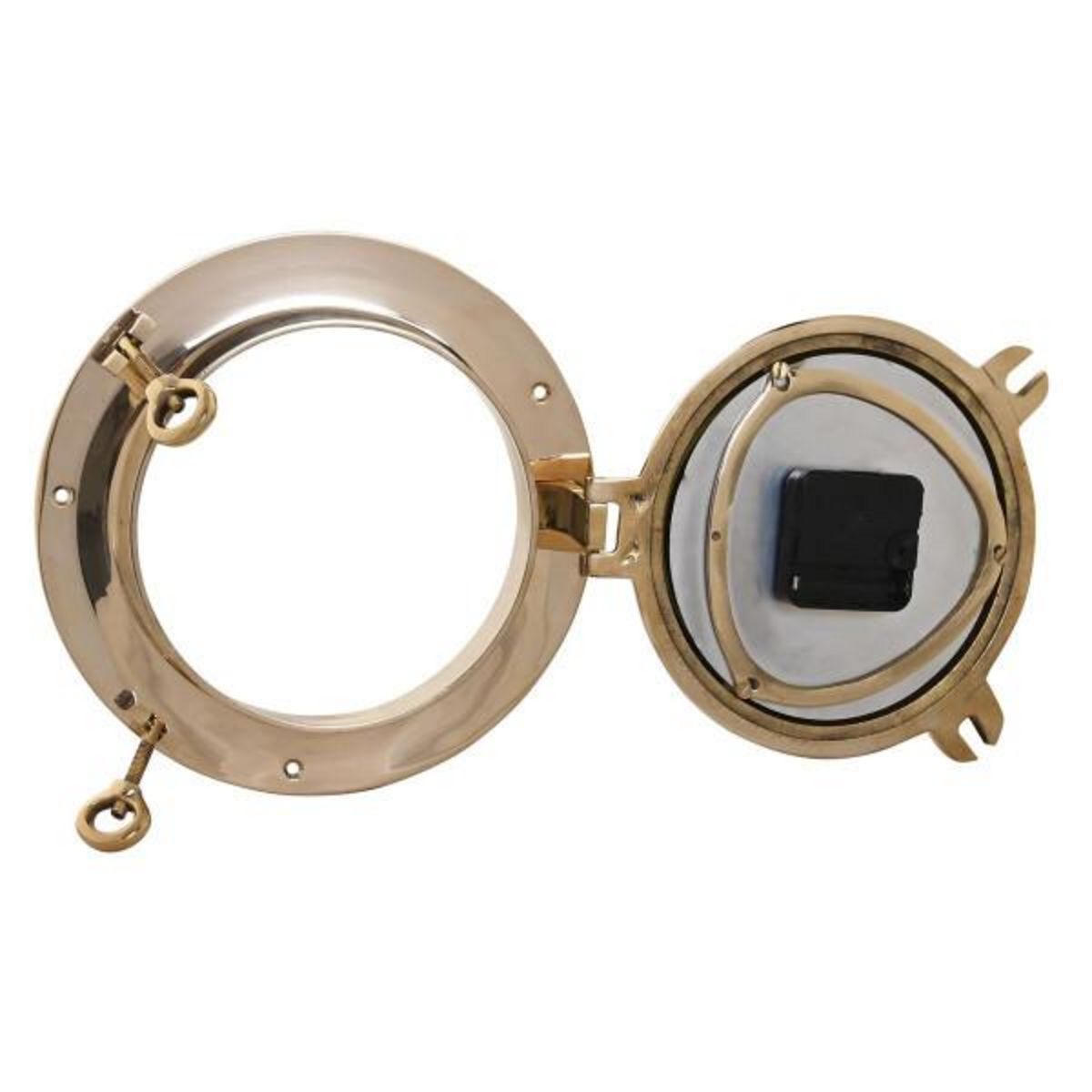 AAAAA Horloge Murale DKD Home Decor Verre Doré Vintage Laiton (23 x 7 x 23 cm)