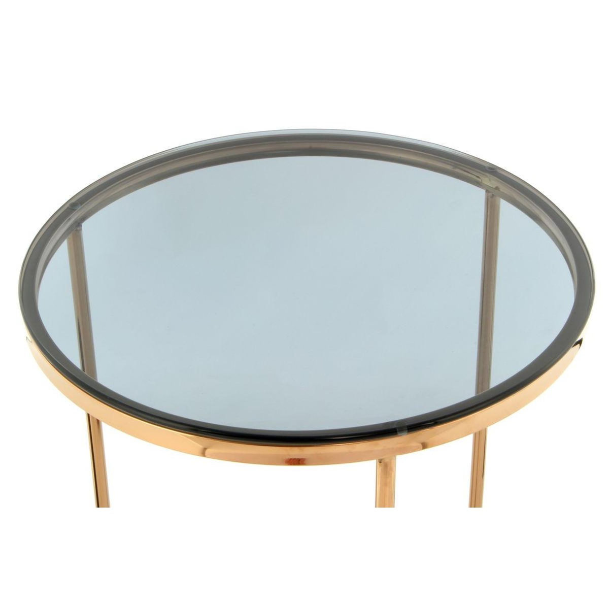 Paris Prix Table d'Appoint Design  Wynona  55cm Gris & Or Rose