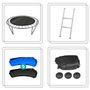 Voir la diapositive 4 : PLAY4FUN Trampoline extérieur Classique 8Ft ø244cm avec coussin de protection réversible Bleu/Noir, Echelle et Filet de sécurité