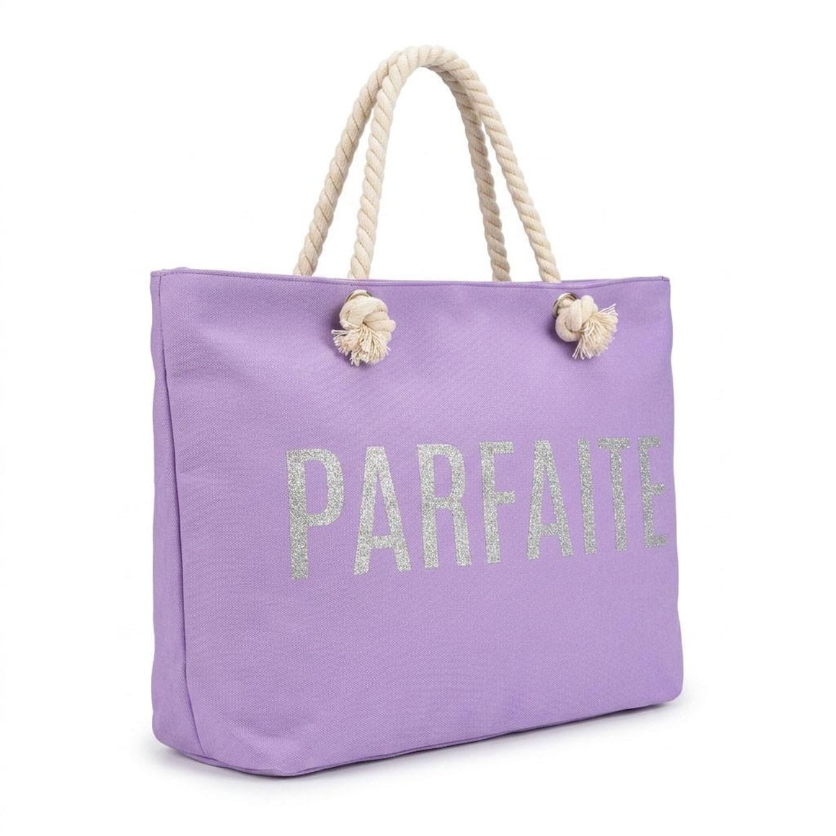OZABI OZABI Sac de Plage Femme Jute Synthétique – Message Pailleté – Cordage