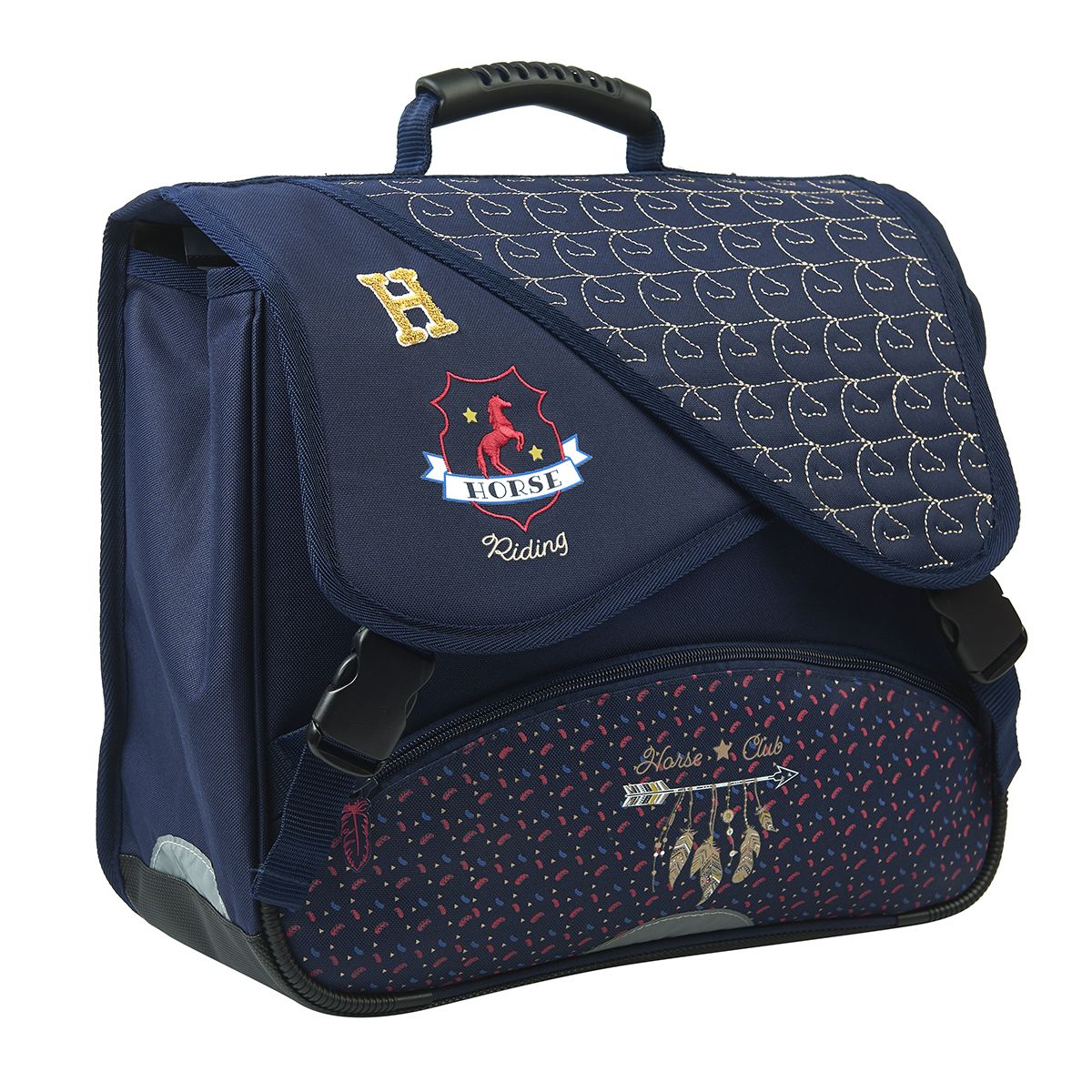 OBERTHUR Cartable 38 cm CP/CE1/CE2 bleu cheval