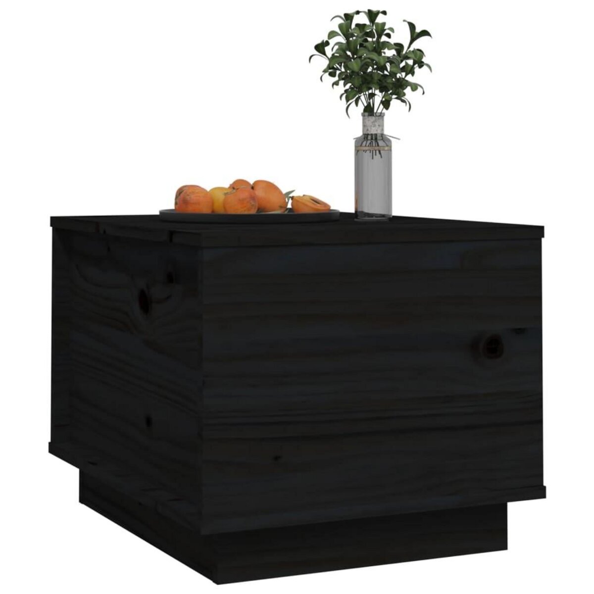 VIDAXL Table basse Noir 40x50x35 cm Bois massif de pin