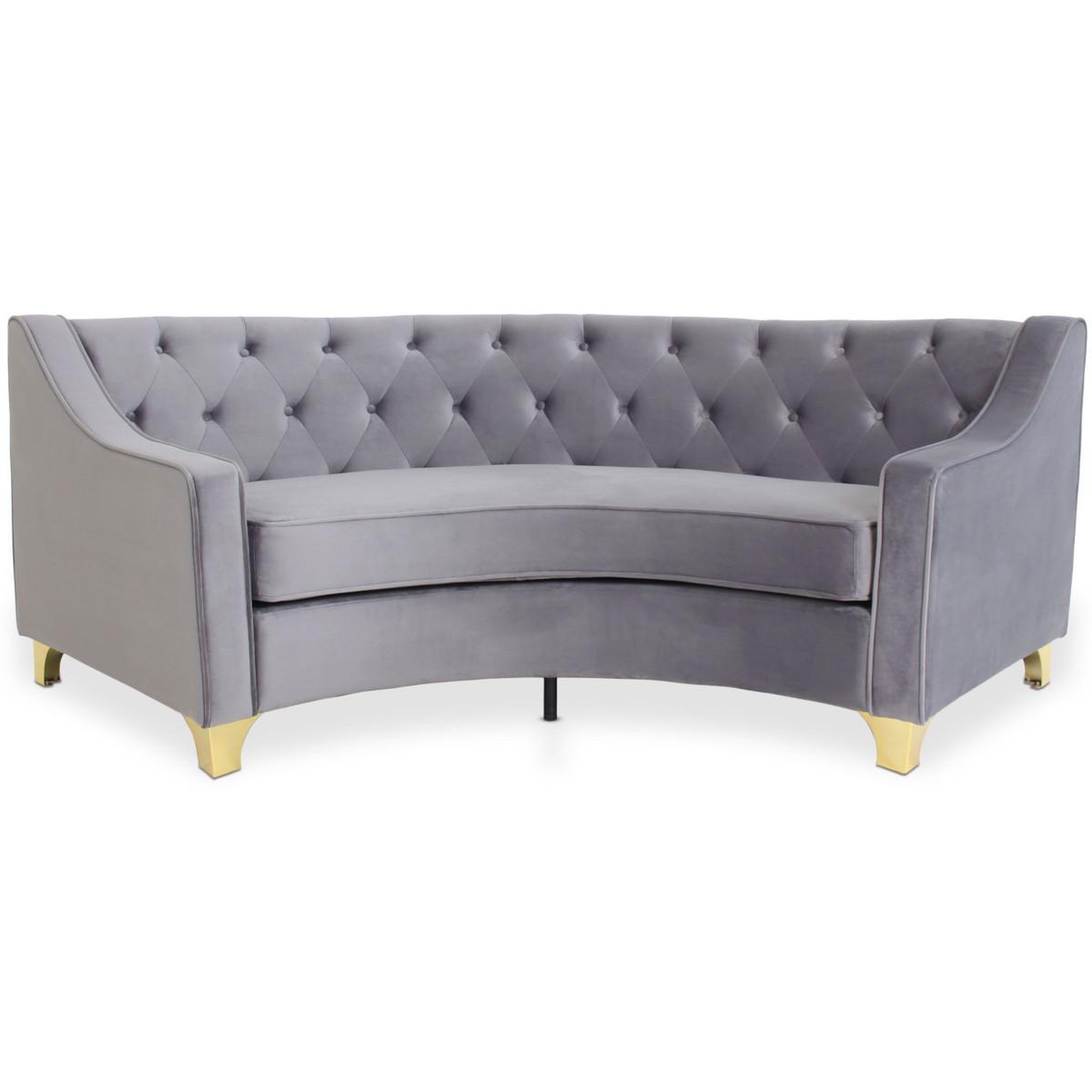 Voir la diapositive 1 : Paris Prix Canapé 3 places velours  noyax  212cm gris & or