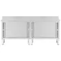 VIDAXL Tables avec portes coulissantes 2 pcs 200x50x(95-97) cm Inox