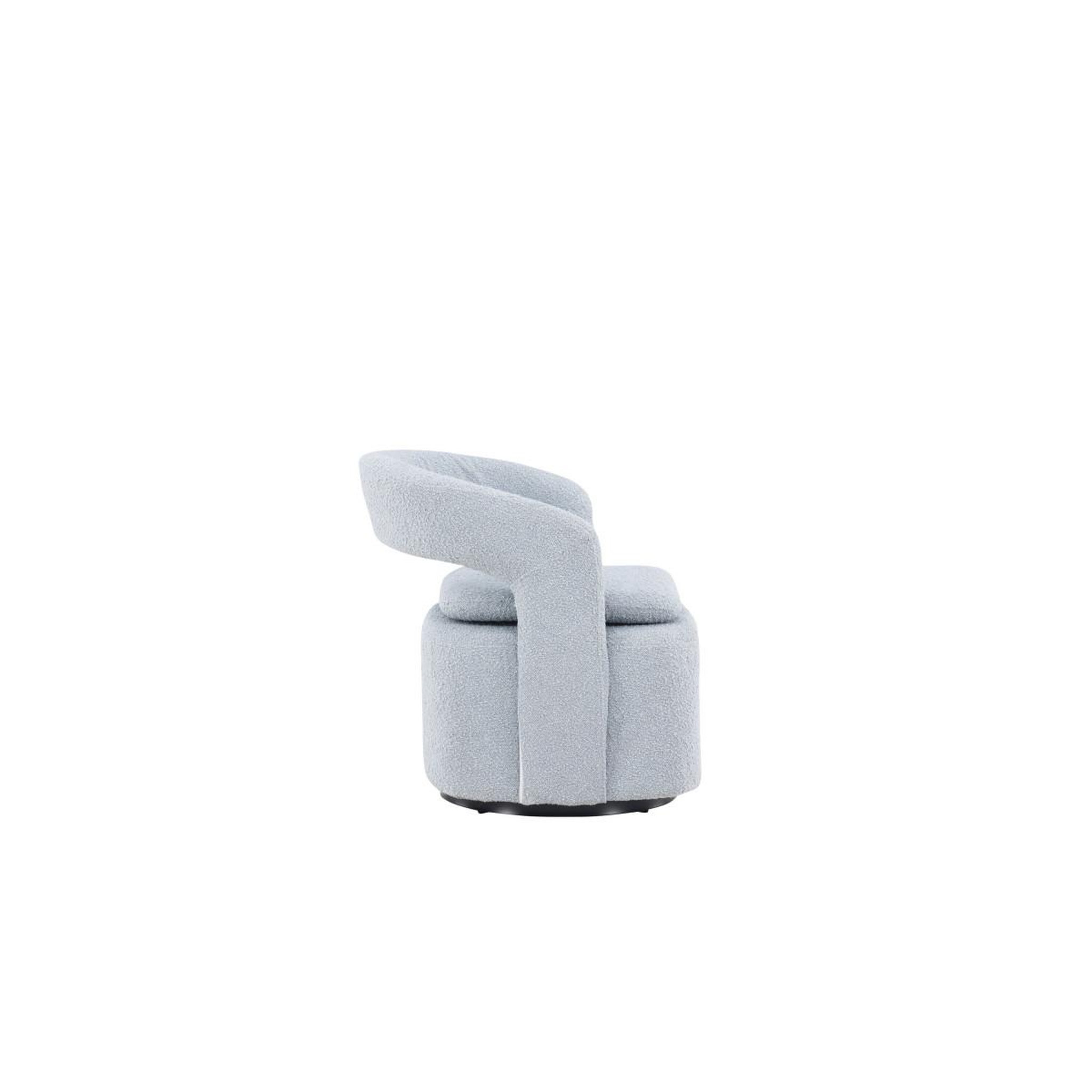 Voir la diapositive 4 : Paris Prix Fauteuil design bouclette  laurel  75cm bleu clair