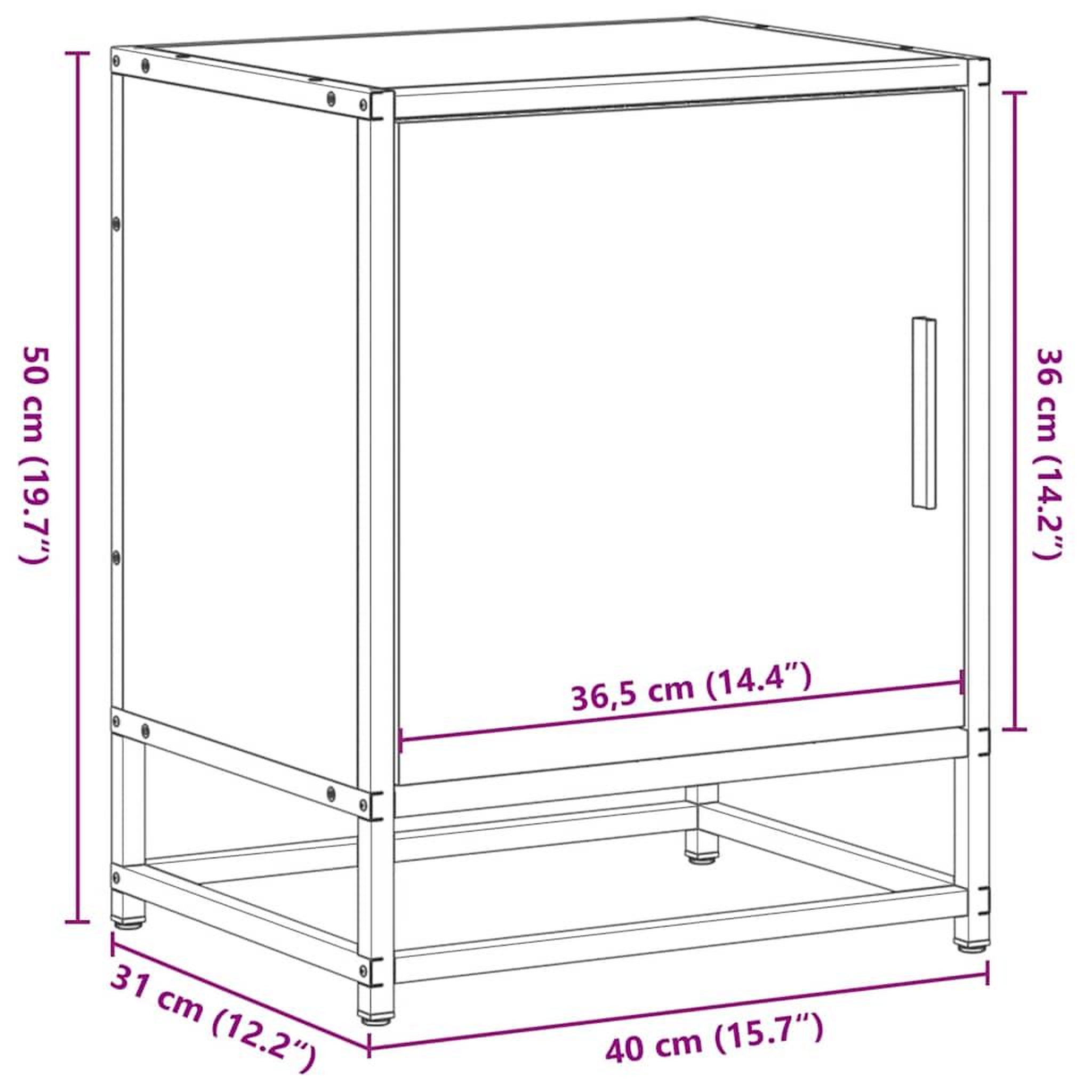 Voir la diapositive 6 : VIDAXL Table de chevet chene sonoma 40x31x50cm bois d'ingenierie metal