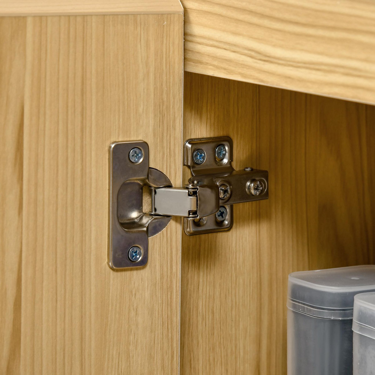 KLEANKIN Meuble salle de bain - meuble sous-vasque - 2 portes, étagère réglable - dim. 60L x 30l x 65H cm - châssis acier noir panneaux aspect bois clair