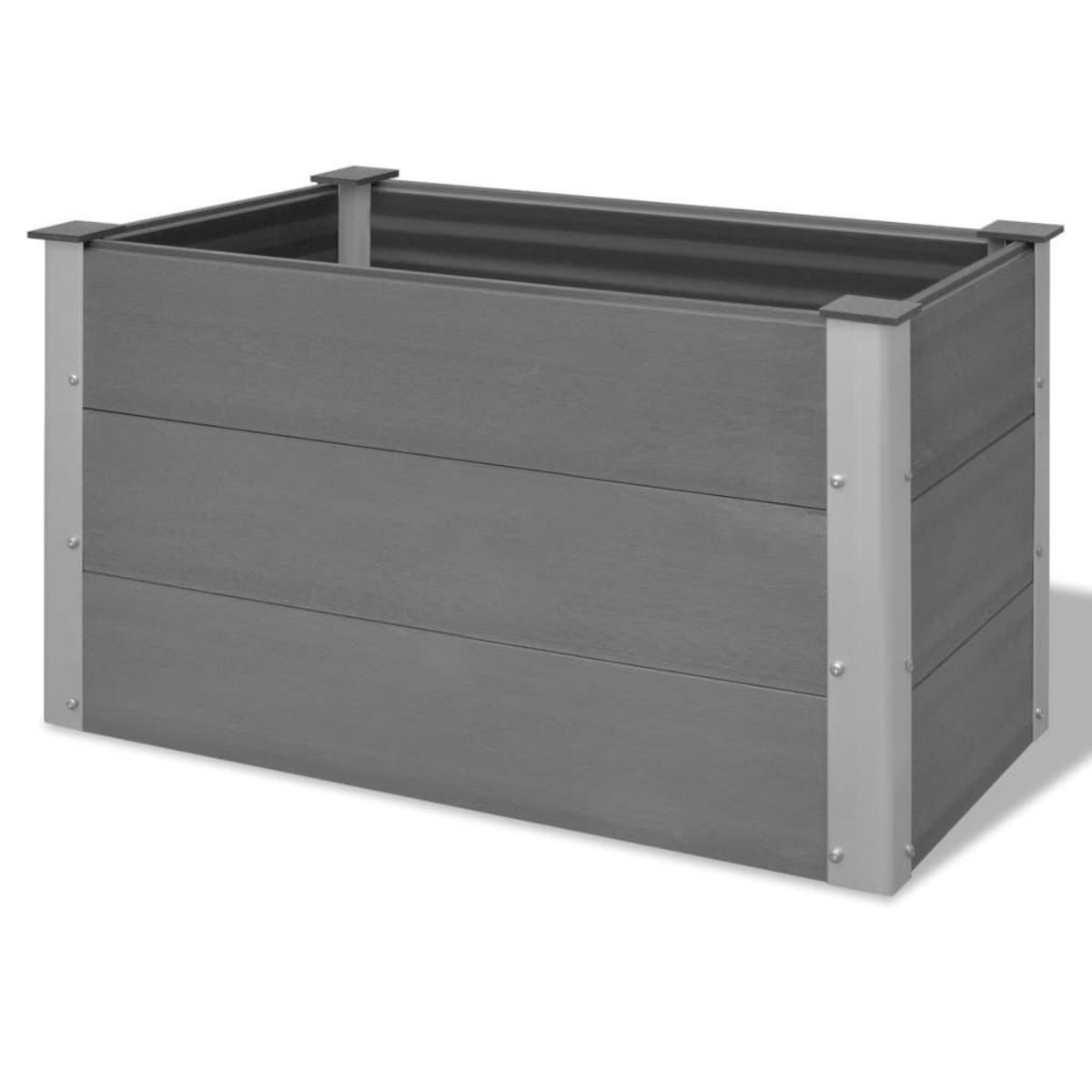 VIDAXL Lit sureleve de jardin WPC 100 x 50 x 54 cm Gris