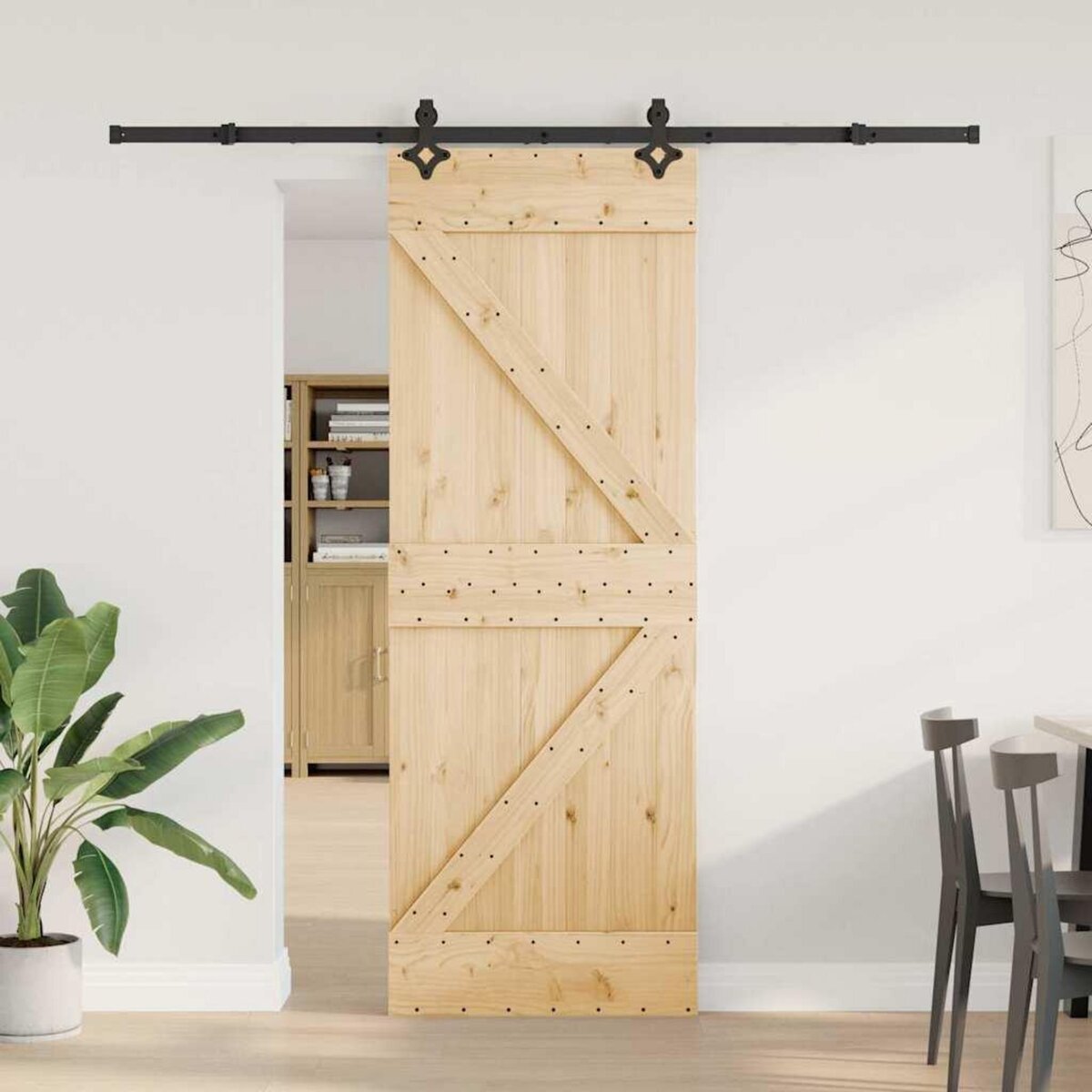 VIDAXL Porte coulissante et kit de quincaillerie 70x210 cm pin massif