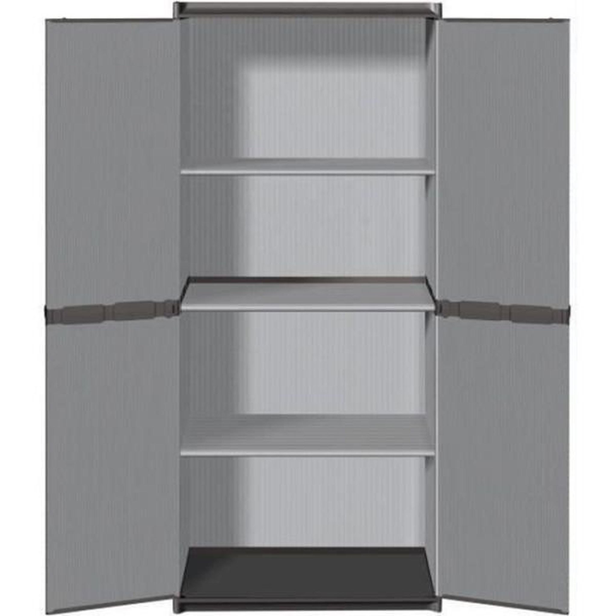 TOOD Armoire de rangement haute en résine TOOD - 3 tablettes - Gris