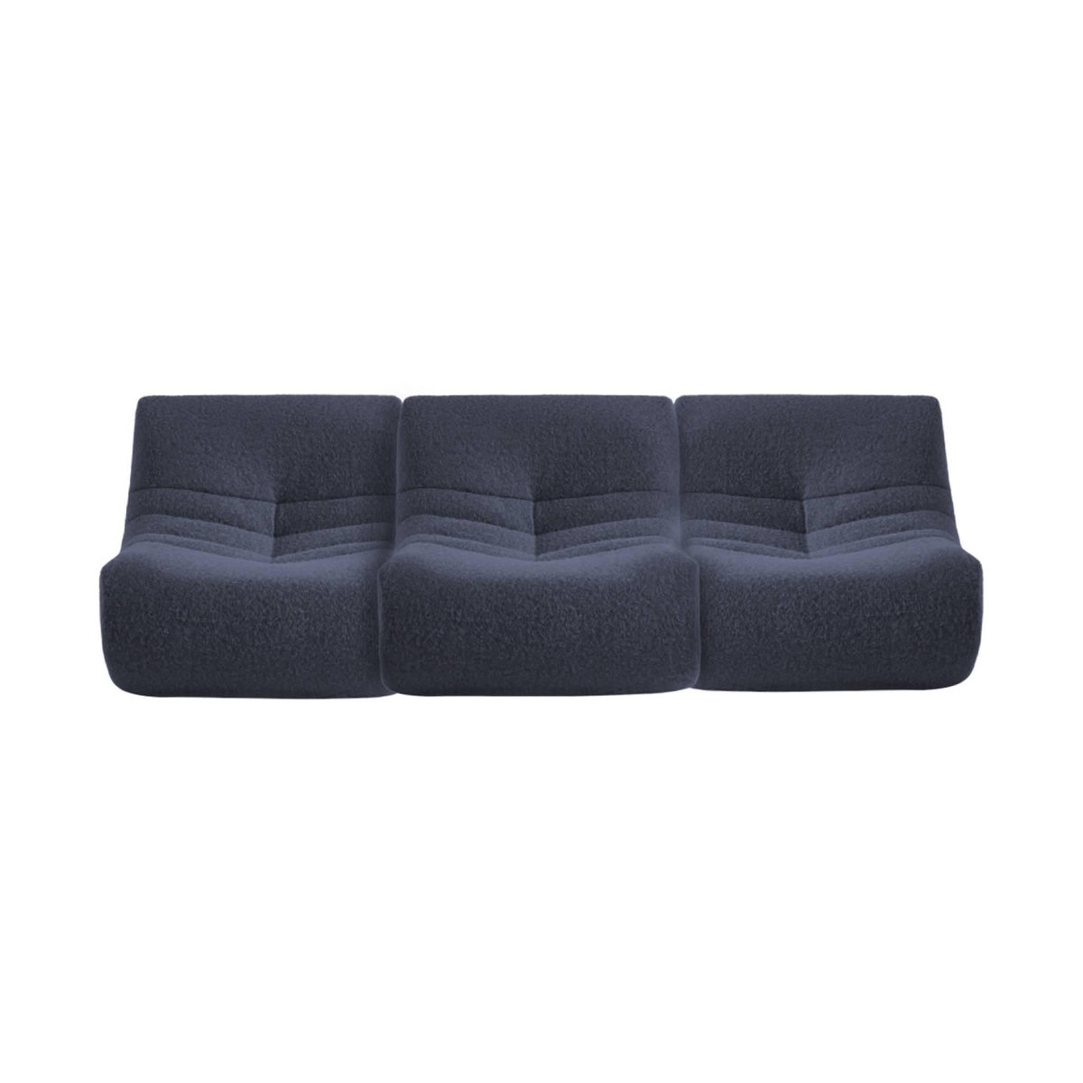 SWEEEK Chauffeuse tissu effet alpaca 3 places. bleu nuit. style contemporain. L 91 x P 105 x H 72cm
