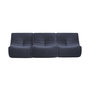 Voir la diapositive 3 : SWEEEK Chauffeuse tissu effet alpaca 3 places. bleu nuit. style contemporain. L 91 x P 105 x H 72cm
