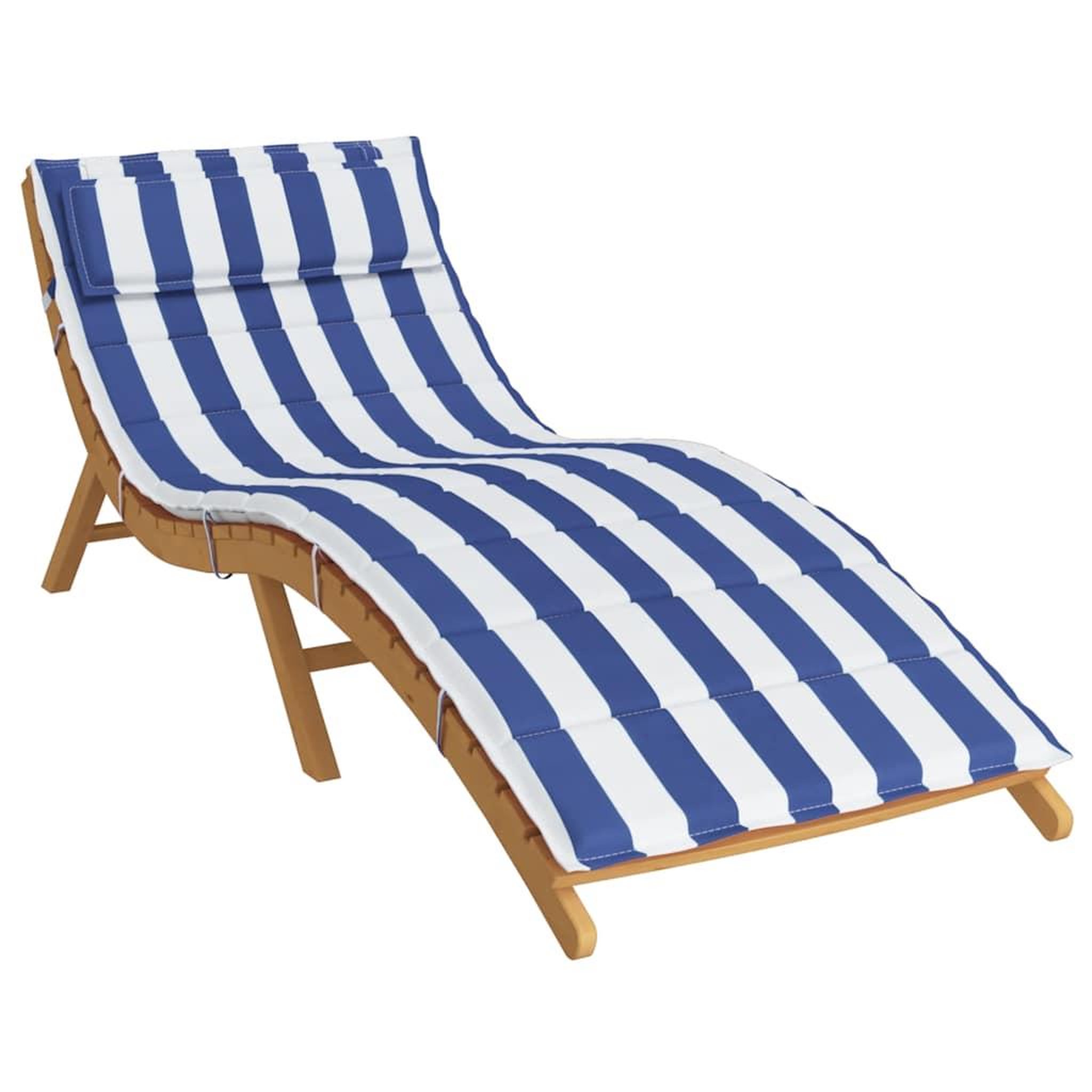 Voir la diapositive 3 : VIDAXL Coussin de chaise longue rayures bleues/blanches 180x60x3 cm