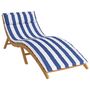 Voir la diapositive 3 : VIDAXL Coussin de chaise longue rayures bleues/blanches 180x60x3 cm