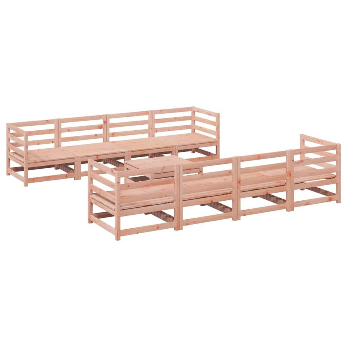 VIDAXL Salon de jardin 9 pcs bois massif sapin de douglas