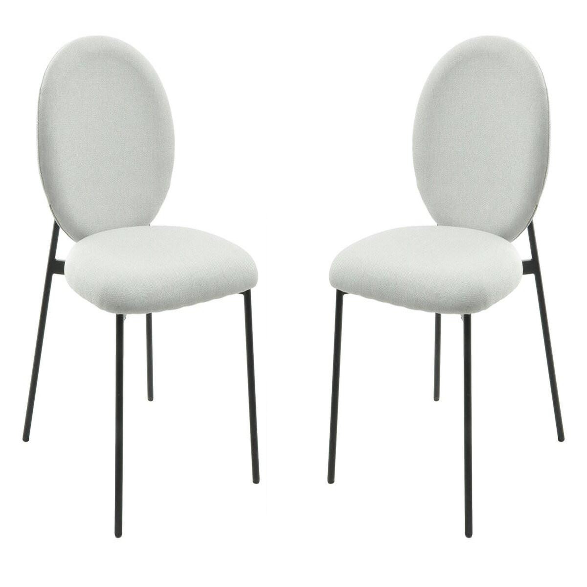 Habitat et Jardin Lot de 2 chaises de salle à manger en métal  perla  - gris clair