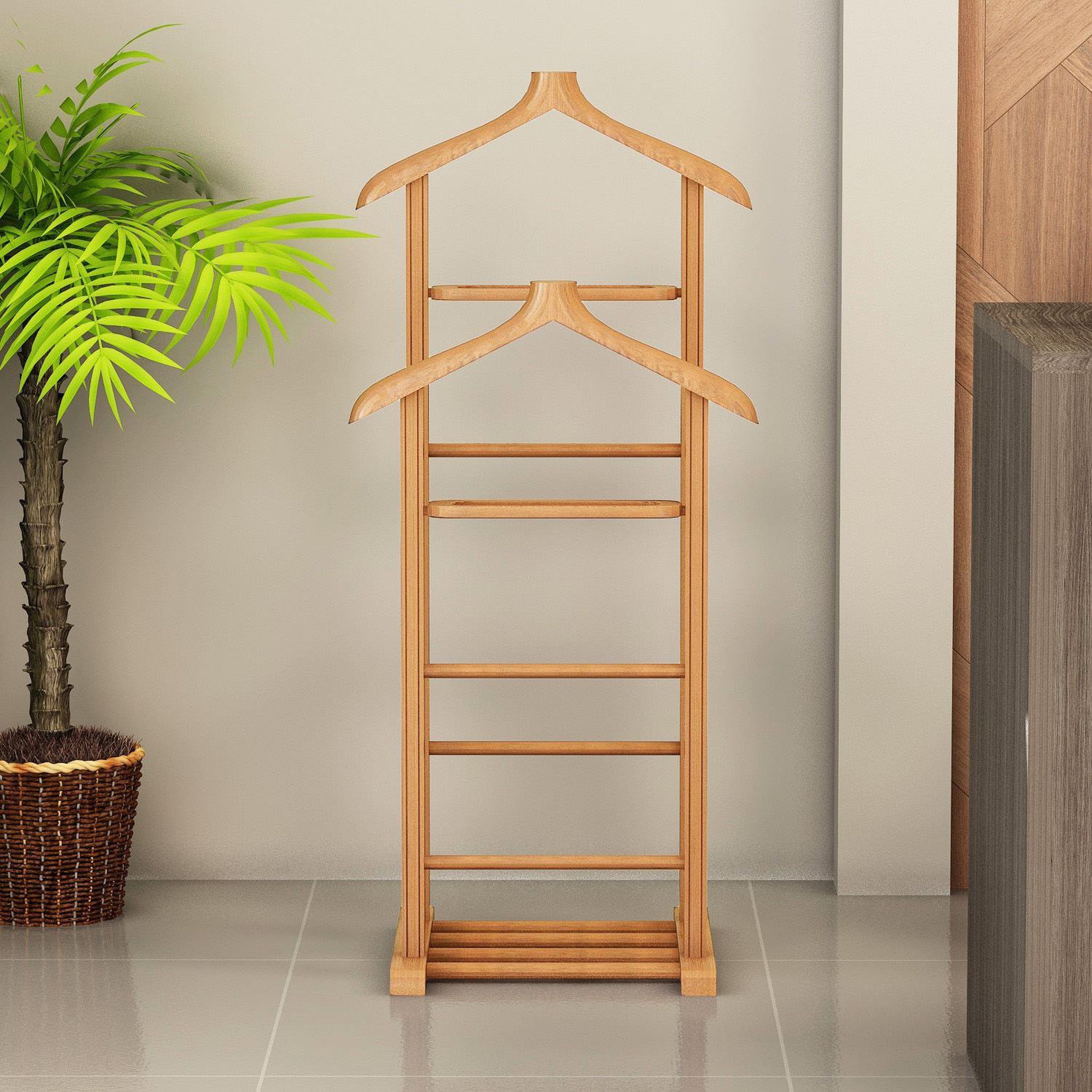 Voir la diapositive 3 : Habitat et Jardin Portant à vêtement en bois  beta  - 33 x 46 x 120 cm - beige