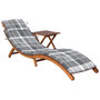 Voir la diapositive 1 : VIDAXL Chaise longue de jardin avec table et coussin Bois d'acacia