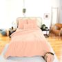 Voir la diapositive 1 : Home collection Parure Housse De Couette 3pcs 260x240 100% Gaze De Coton 57 Fils - PÊche