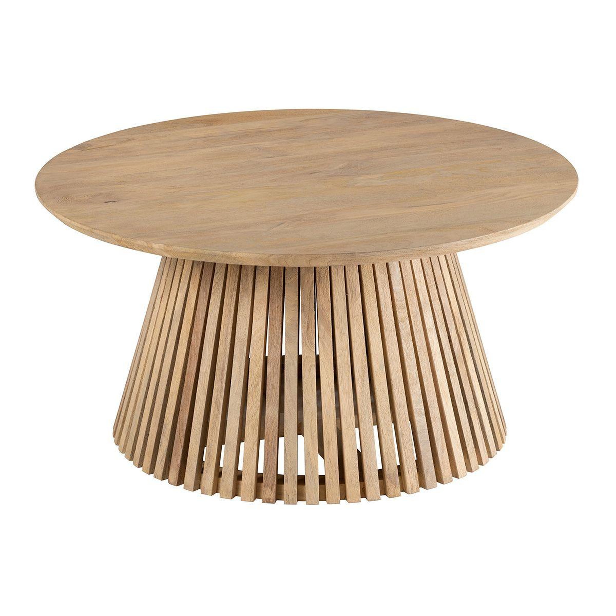 Voir la diapositive 1 : J-LINE Table Basse Design en Bois  Vincent  90cm Naturel
