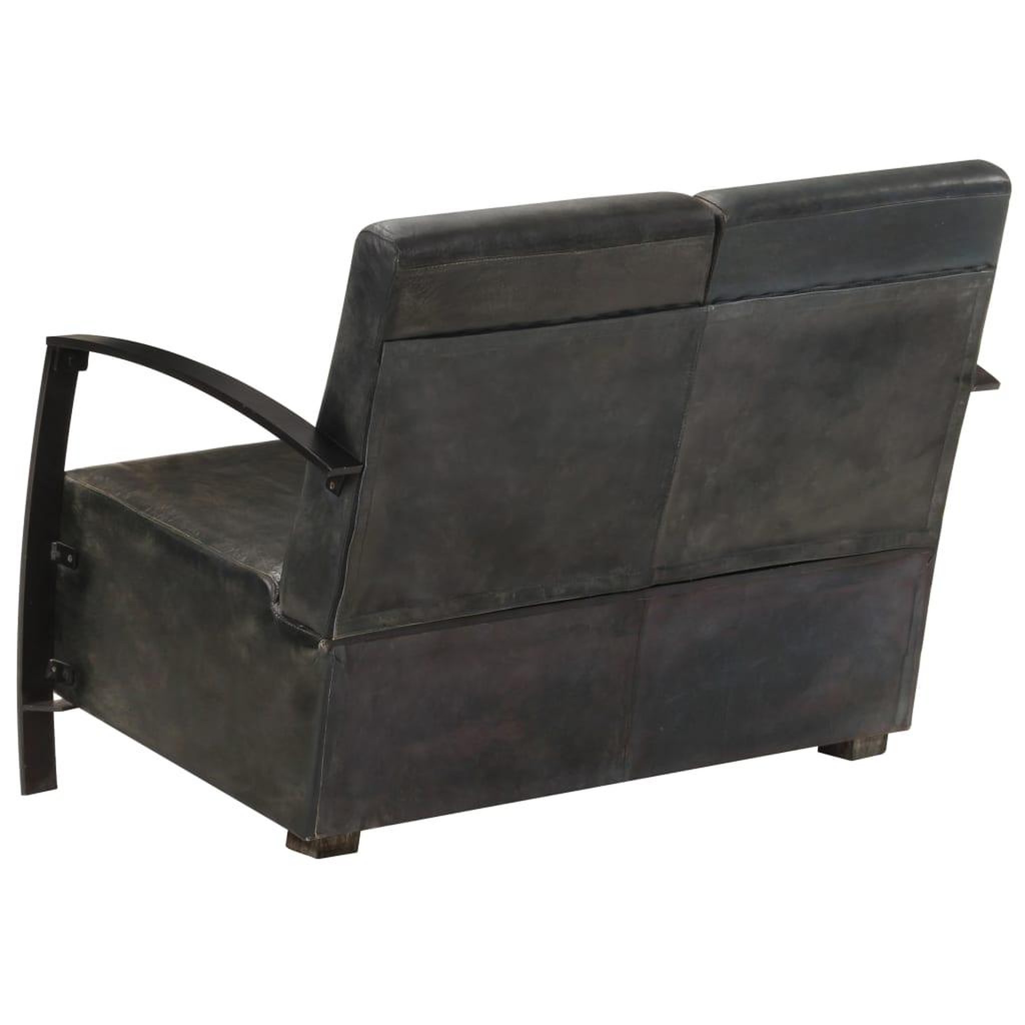 Voir la diapositive 4 : VIDAXL Canape a 2 places gris delave cuir veritable