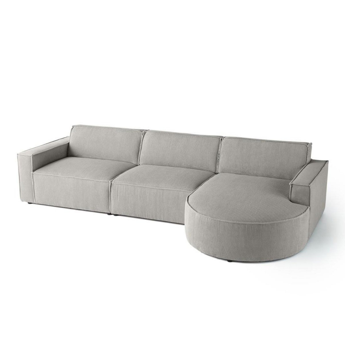 LISA DESIGN Spiaggia - canapé d'angle droit - 5 places - en velours côtelé