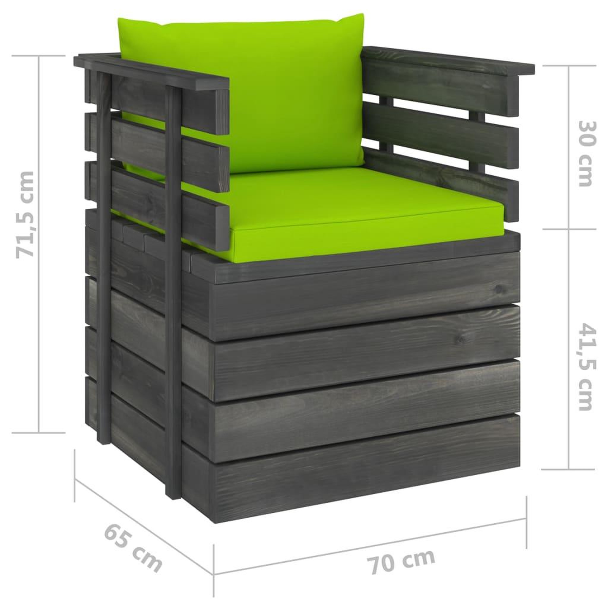 Voir la diapositive 6 : VIDAXL Salon palette de jardin 7 pcs avec coussins Bois de pin massif