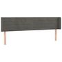 Voir la diapositive 2 : VIDAXL Tete de lit avec oreilles Gris fonce 163x16x78/88 cm Velours
