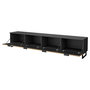 Voir la diapositive 3 : BEST MOBILIER Olympie - meuble tv - effet bois et noir - 4 portes - 200 cm