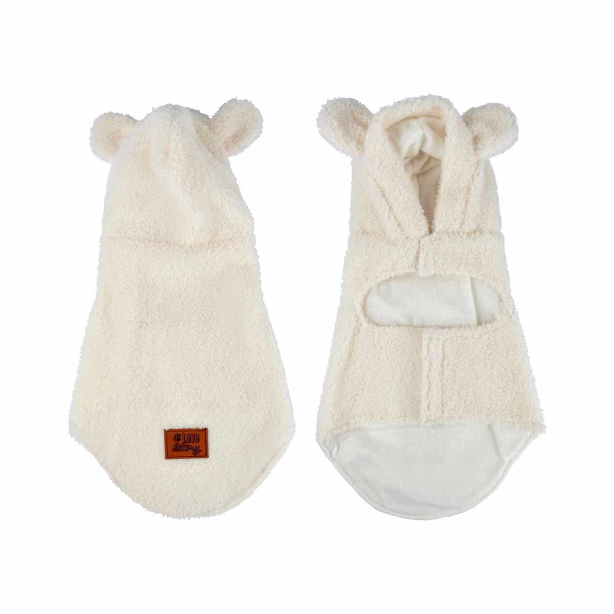 LOVE STORY Veste doudou pour chien  wooly  35cm écru