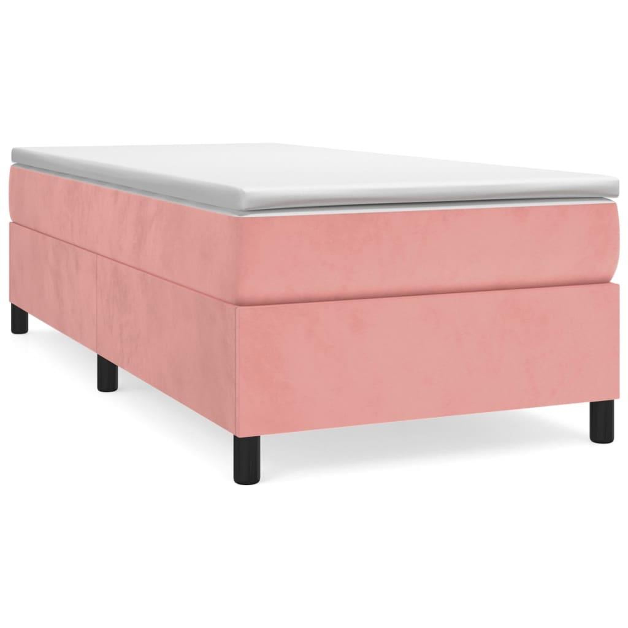 Voir la diapositive 2 : VIDAXL Cadre de lit sans matelas rose 90x200 cm velours