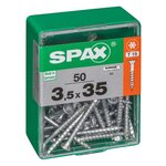 CENTRALE BRICO Lot de 50 vis acier tête autofraisée plate SPAX, Diam.3.5 mm x L.35 mm