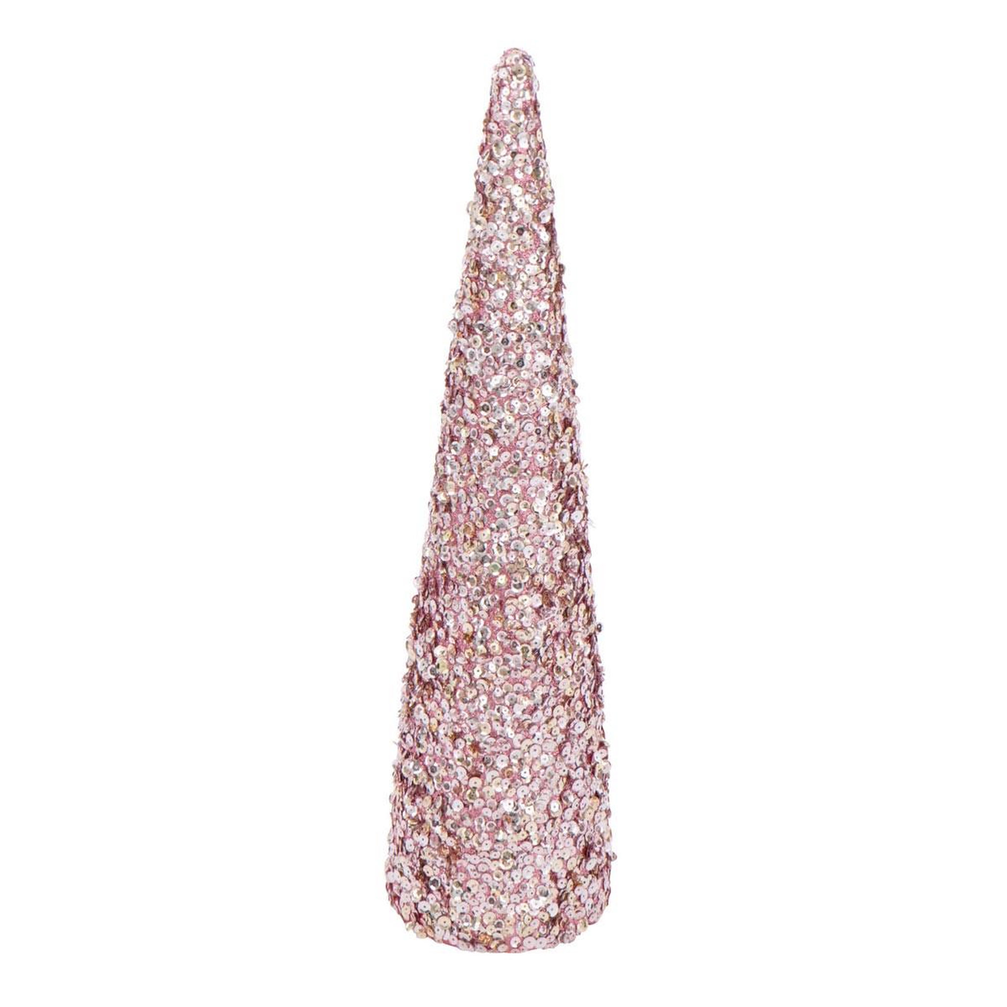 J-LINE Cône déco  sequins  56cm rose clair