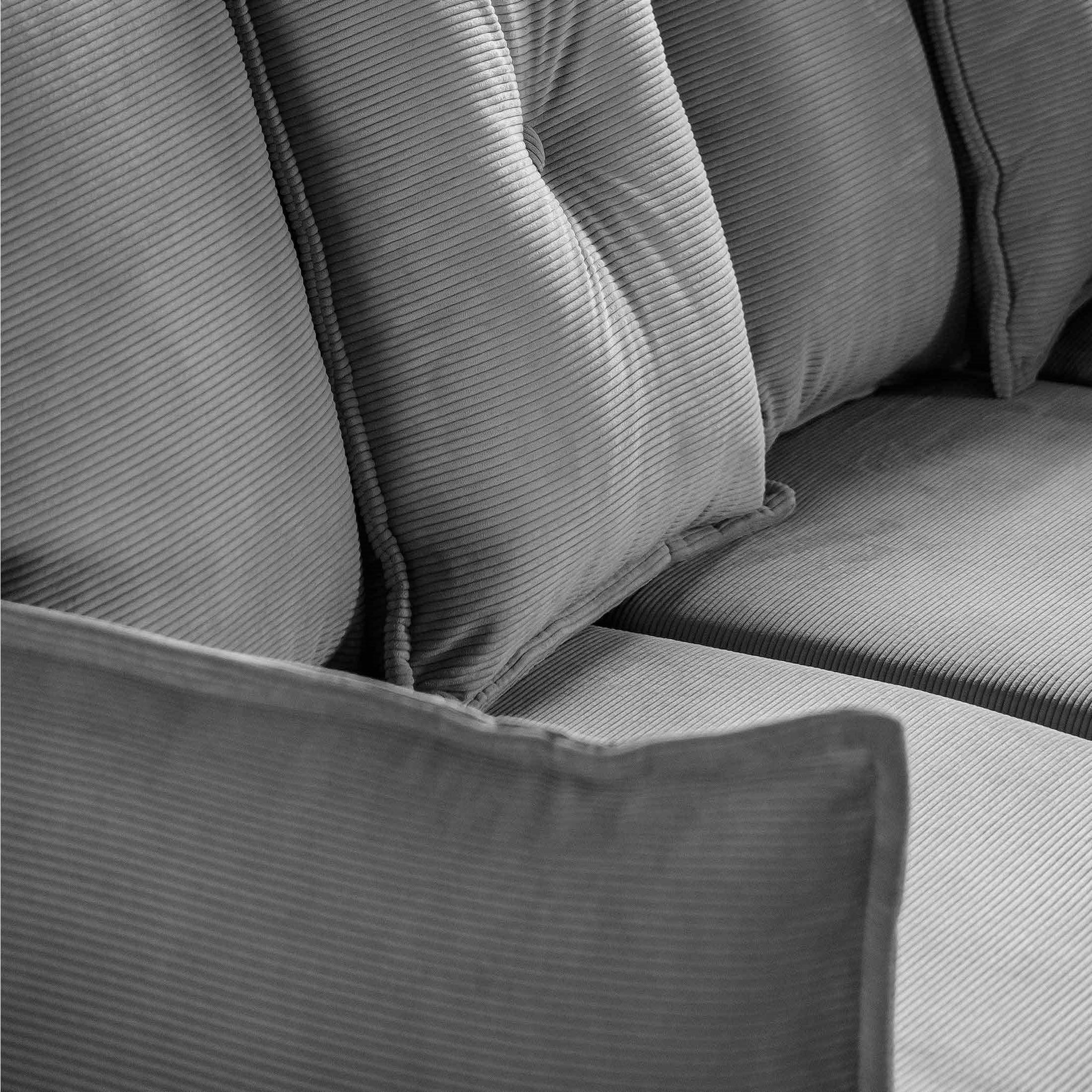 Voir la diapositive 4 : BEST MOBILIER Lena - canapé d'angle droit 5 places - convertible avec coffre - en velours côtelé