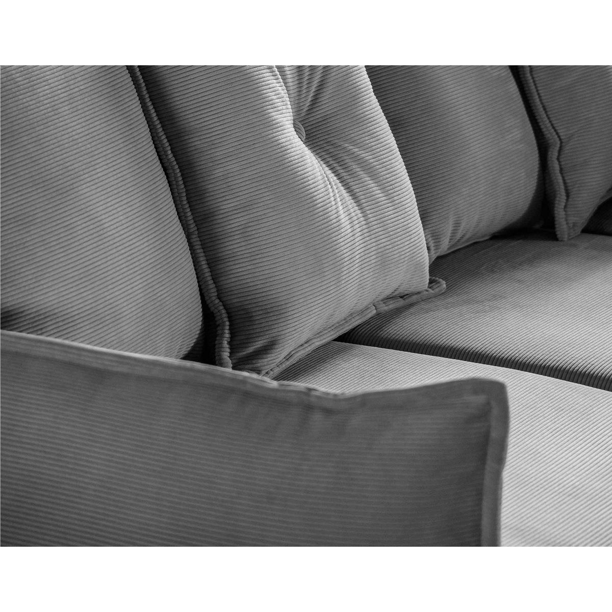 BEST MOBILIER Lena - canapé d'angle droit 5 places - convertible avec coffre - en velours côtelé