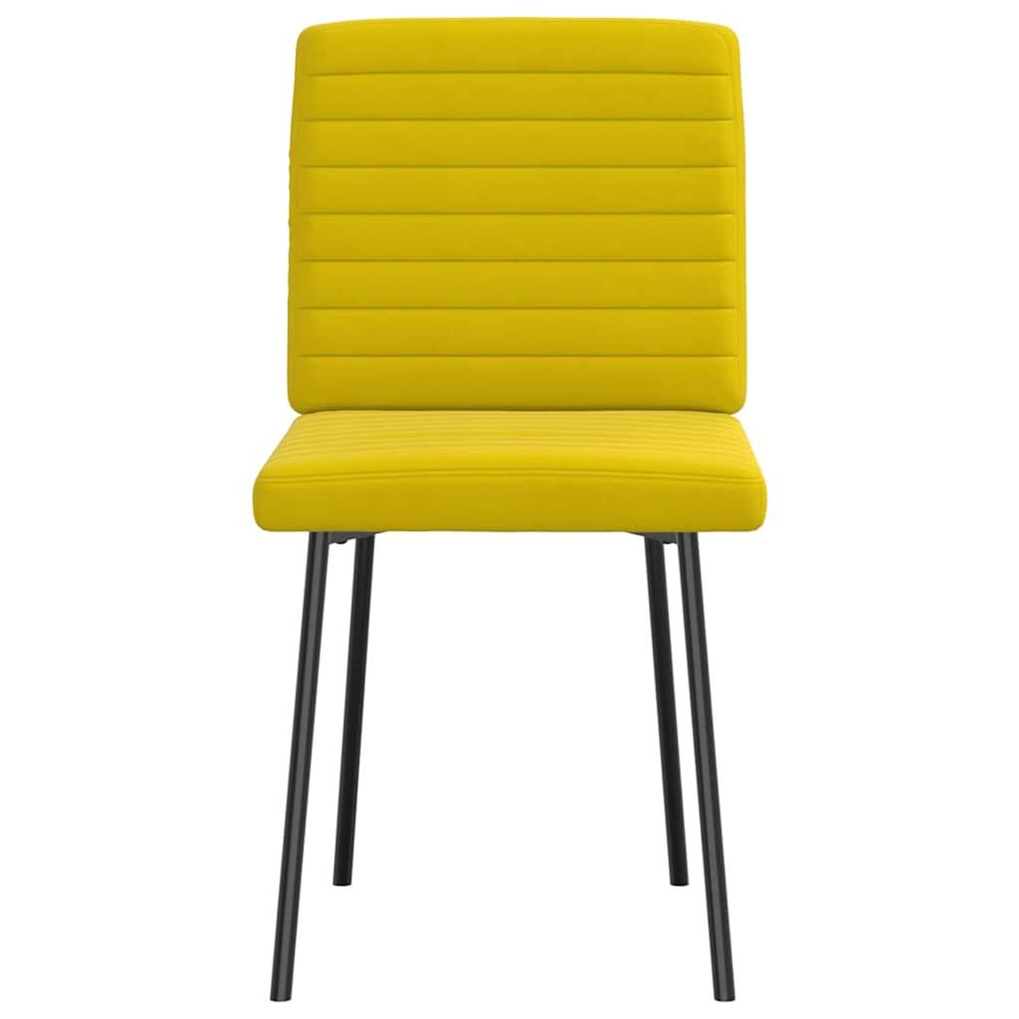 Voir la diapositive 4 : VIDAXL Chaises a manger lot de 6 jaune velours
