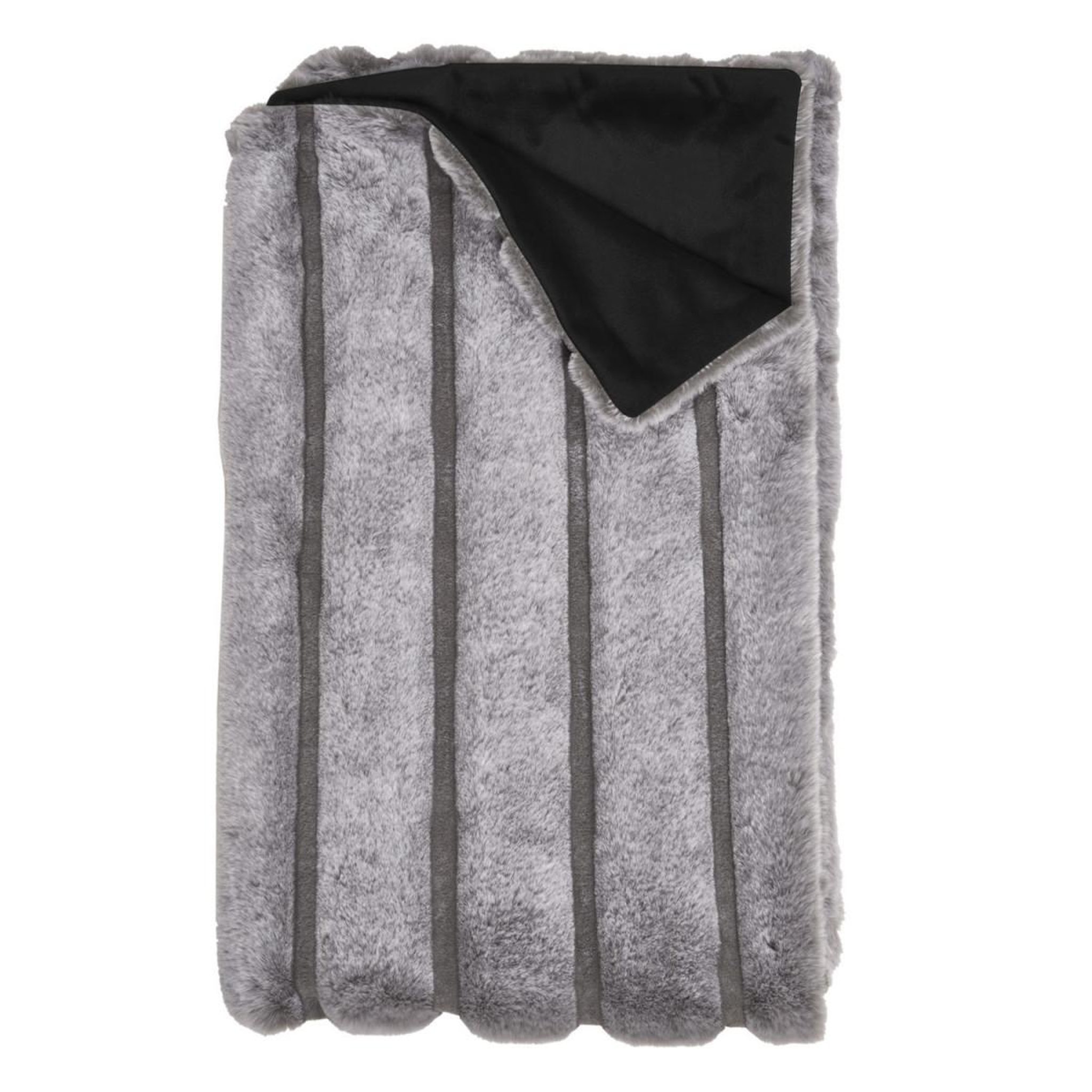 Voir la diapositive 2 : The Home Deco Factory Plaid imitation fourrure  lounge  120x150cm gris