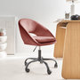 Voir la diapositive 2 : SWEEEK Chaise de bureau à roulettes en bouclettes, Pam, L 59 x P 60 x H 79 / 89cm