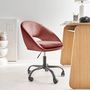 Voir la diapositive 2 : SWEEEK Chaise de bureau à roulettes en bouclettes, Pam, L 59 x P 60 x H 79 / 89cm