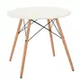 MEUBLE EXPRESS Ensemble table chaises 4 places scandinave blanche table et noir chaise plastique bois