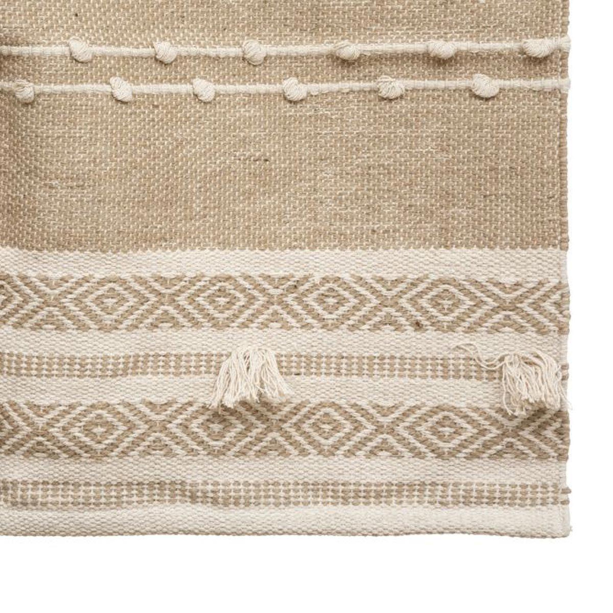 Voir la diapositive 2 : ATMOSPHERA Tapis déco en jute  3d pompons  90x150cm ivoire