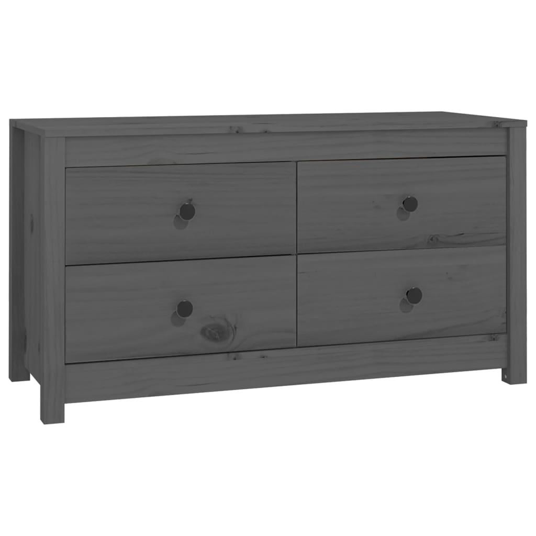 Voir la diapositive 2 : VIDAXL Armoire laterale Gris 100x40x54 cm Bois de pin massif