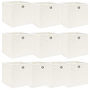 Voir la diapositive 1 : VIDAXL Boîtes de rangement 10 pcs Blanc 32x32x32 cm Tissu