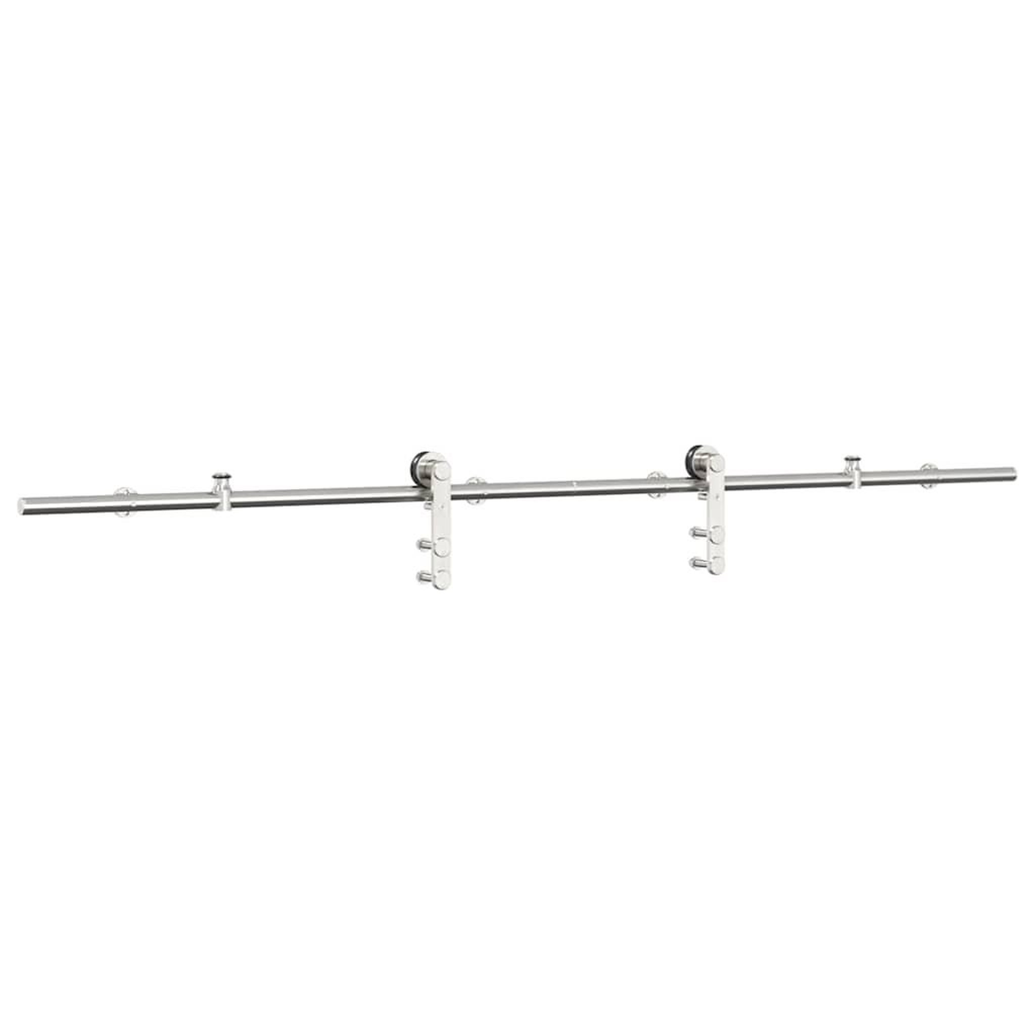 Voir la diapositive 4 : VIDAXL Kit fixation porte coulissante 183 cm Acier inoxydable Argente